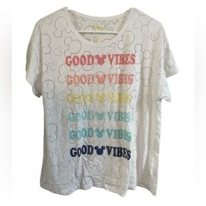 Disney 'Good Vibes' Girls T-Shirt Size Large